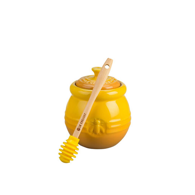 Stoneware Honey Pot with Silicone Honey Dipper Le Creuset