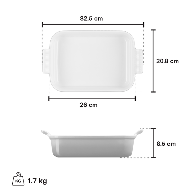 Plat rectangulaire en grès 3.8L - Bleuet - Le Creuset - Doyon Després