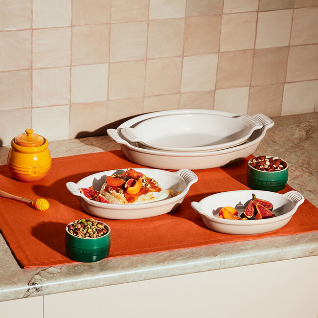 Oval Le Creuset Piece Stoneware Set Oval Stoneware Au Gratin Dish