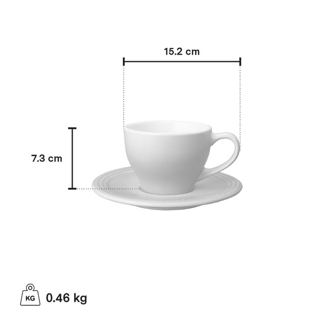 Ensemble tasse à cappuccino géant Le Creuset Sakura fleur de