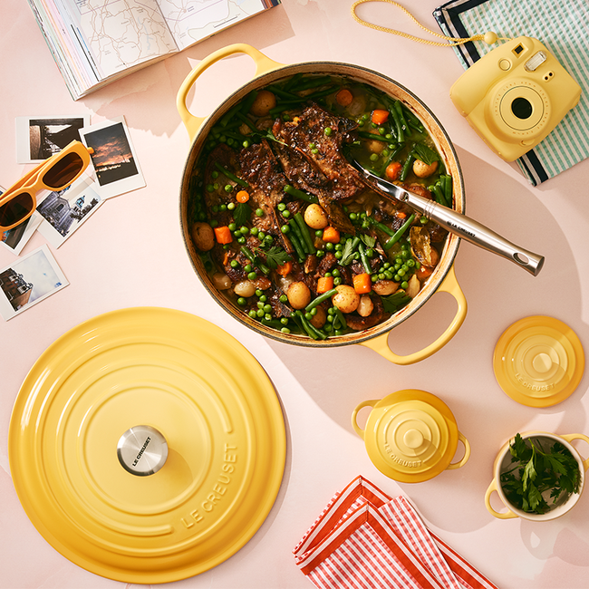 LE CREUSET ensemble de 5 casseroles avec étagère - Fonte