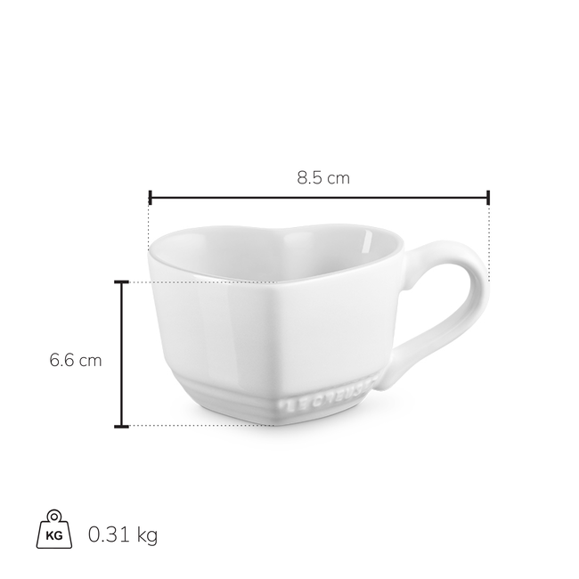 Série De 4 Tasses à Moka 'Bonheur' Avec Sous-tasses En Forme De Coeur - Occasion Superbe état