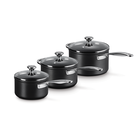 Set of 3 Toughened Nonstick Pro Saucepans