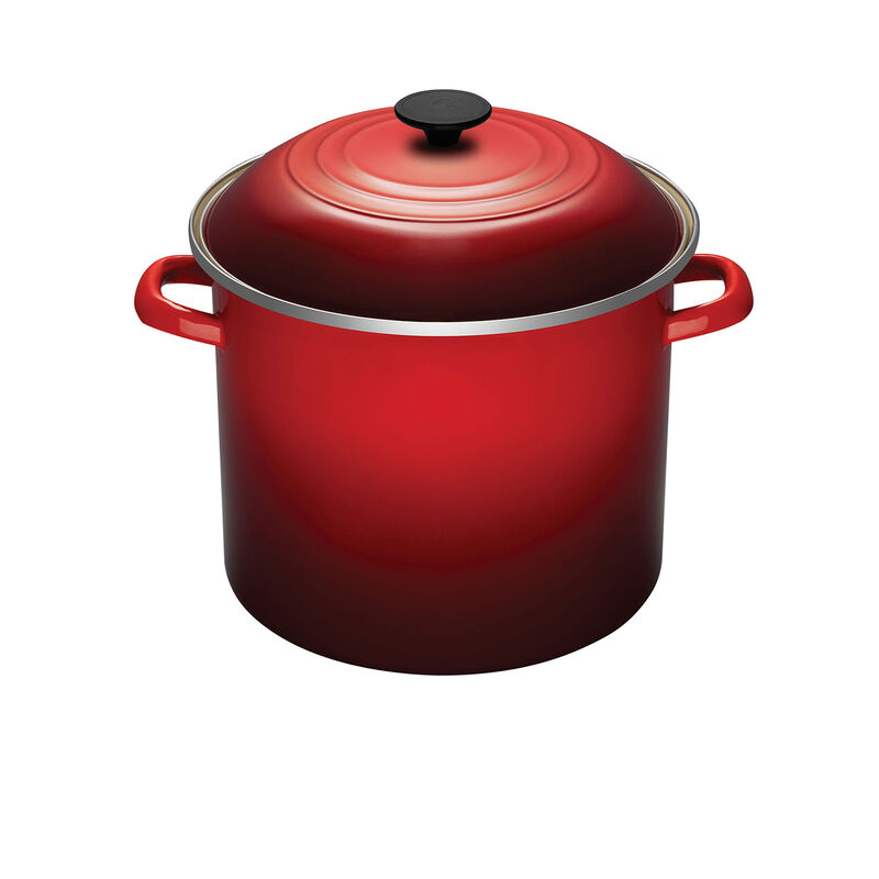Silit 2101297048 Faitout Bas avec Couvercle, Émail, Rouge, 24 cm - Maison