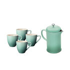 French Press and Set of 4 Minimalist Mugs