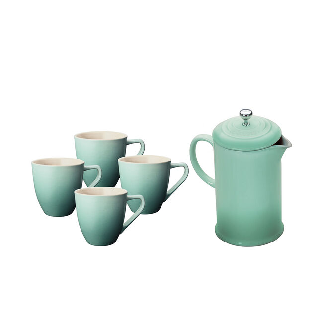 French Press and Set of 4 Minimalist Mugs, view 1