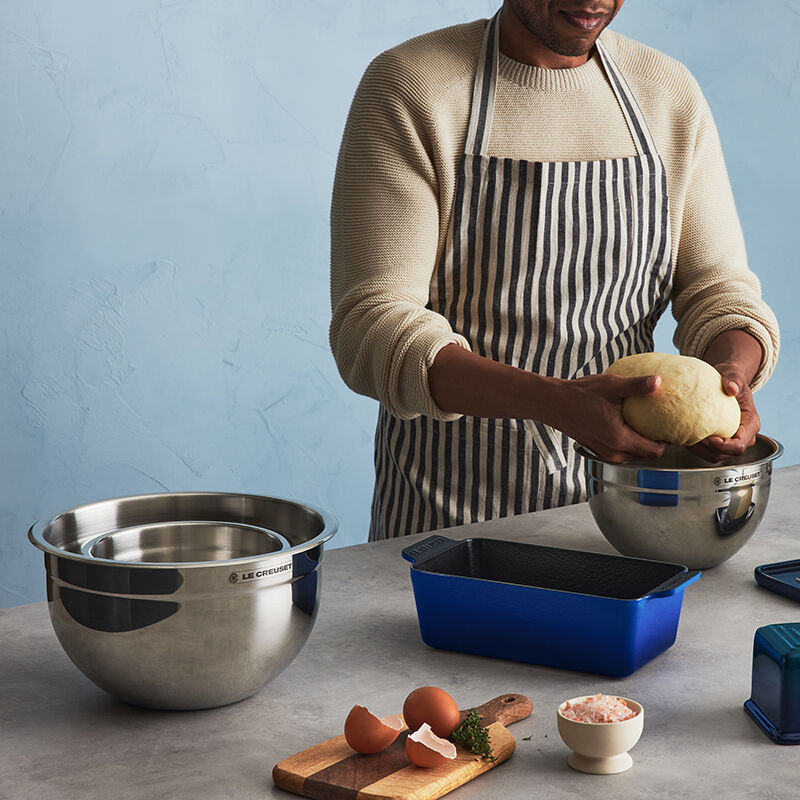 Set of 3 Stainless Steel Mixing Bowls with Lid | Le Creuset