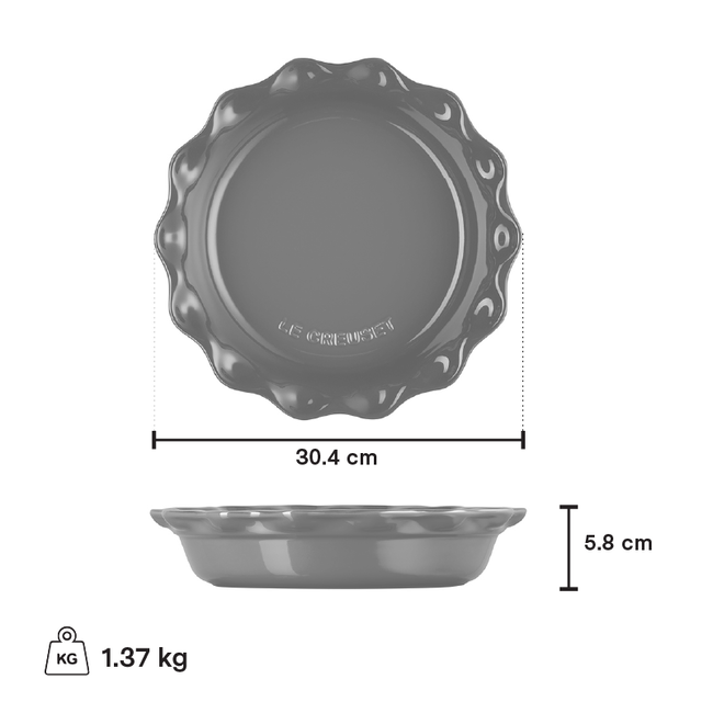 Le Creuset Plat à tarte en grès Heritage Rhone 22,9 cm