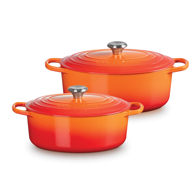 Set of Oval Dutch Ovens and French Ovens Le Creuset