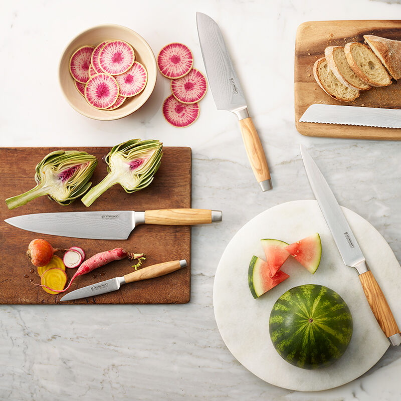 Set of 6 Knives with Olive Wood Handle Le Creuset
