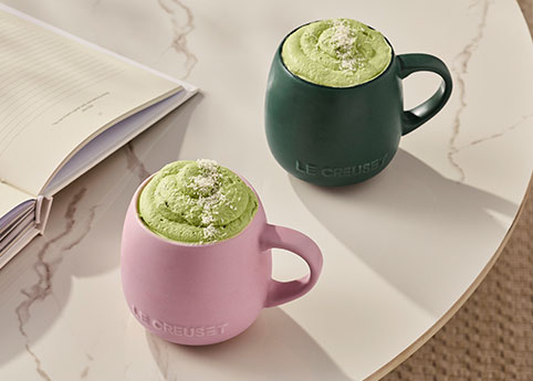 Matcha Lattes served with the Serenity Collection