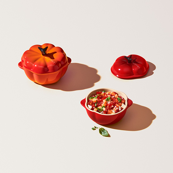 Bruschetta de tomates avec cantaloup et ricotta salata