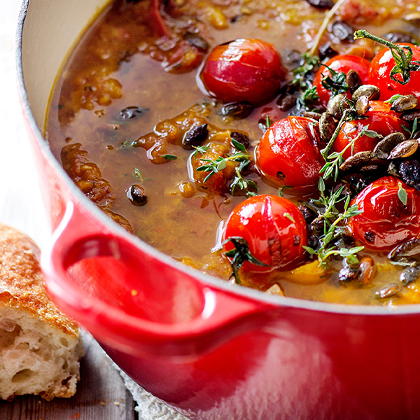 Chunky Roasted Tomato and Butternut Squash Soup