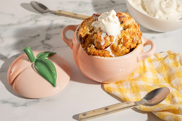 Salted Caramel Peach Mini Cobbler