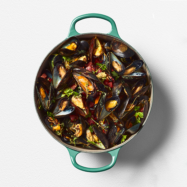 Moules à la crème et au cari