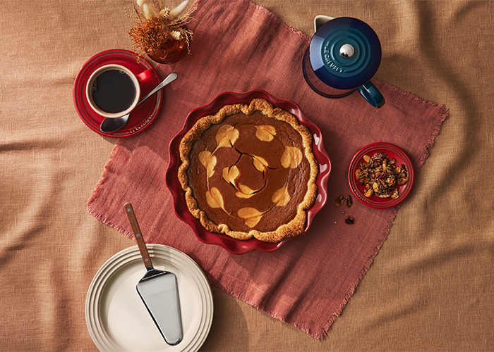Tarte spirale à la citrouille et au mascarpone avec crumble de noix
