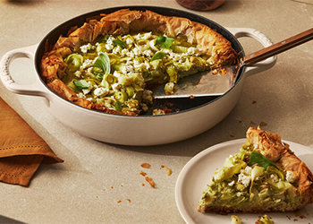 Savoury Filo Tart with Leeks and Pesto