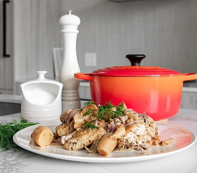 Coq au vin mousseux