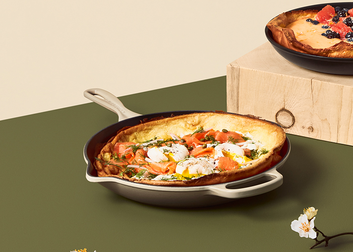 Crêpes à la Danoise Salées avec Crème de Raifort, Saumon Fumé et Oeufs Pochés