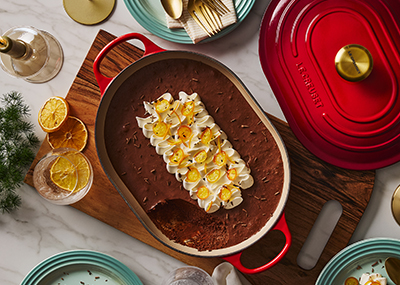 Mousse au chocolat pour une fête avec confit de kumquats