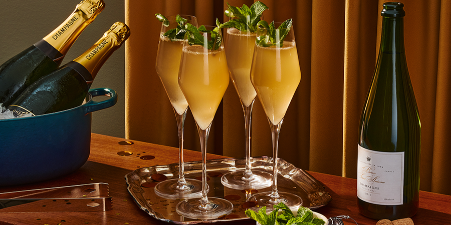 Limeade Champagne Cocktails (with Mocktail variation)