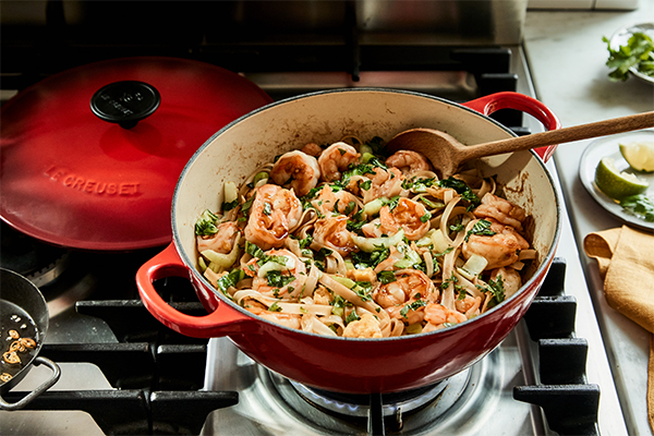 Pan-Fried Noodles and Shrimp