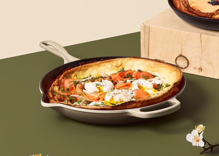 Savoury Dutch Babies with Horseradish Cream, Smoked Salmon and Poached Eggs