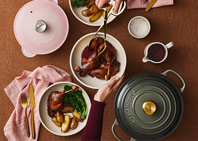 Duck Legs with Port Cherry Sauce & New Potatoes