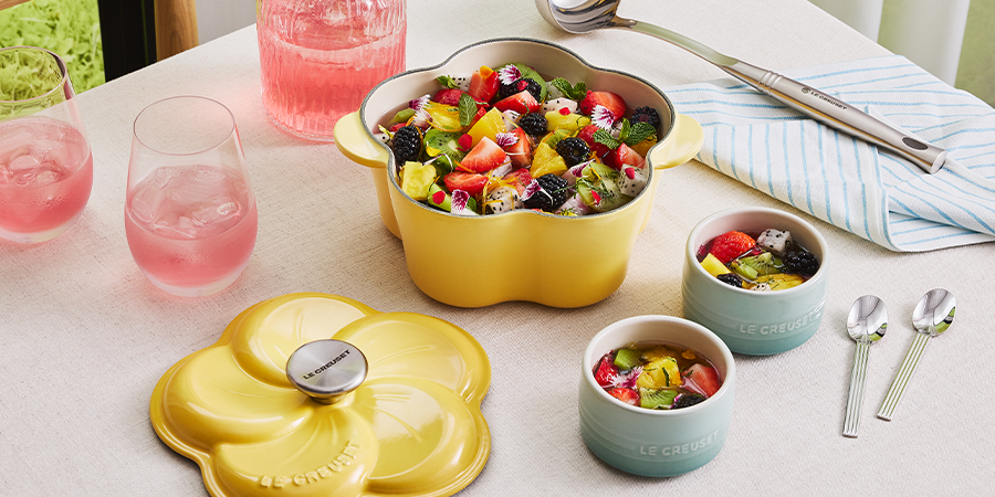 Salade de fruits & sirop vanillé à la fleur de sureau