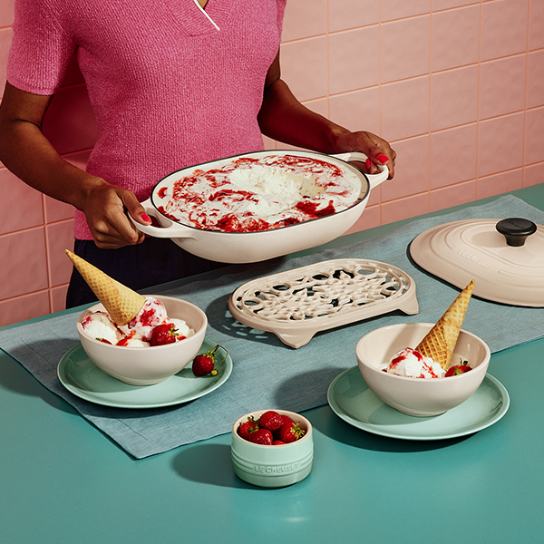 Strawberry and Basil No-Churn Ice Cream