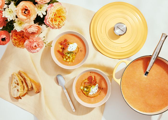 Gaspacho de maïs et de légumes d'été