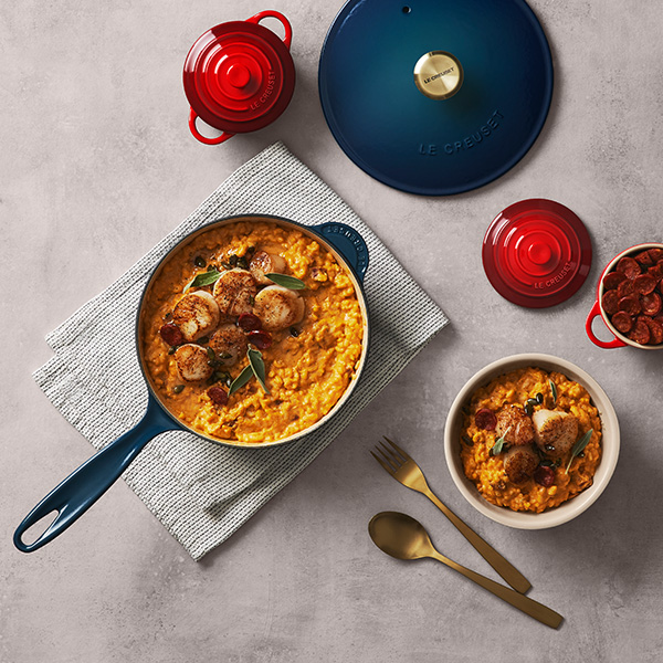 Risotto de pétoncles à la citrouille et à la sauge