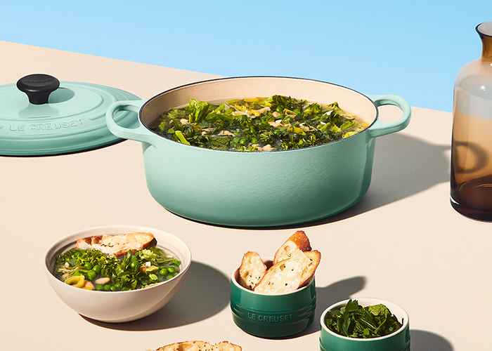 Soupes de Légumes Printaniers avec Croûtons au Parmesan