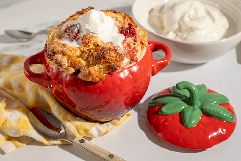 Strawberry-Thyme Mini Cobbler