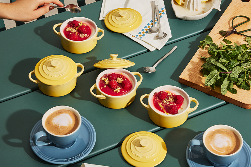 Cr&egrave;me au citron & &agrave; la framboise