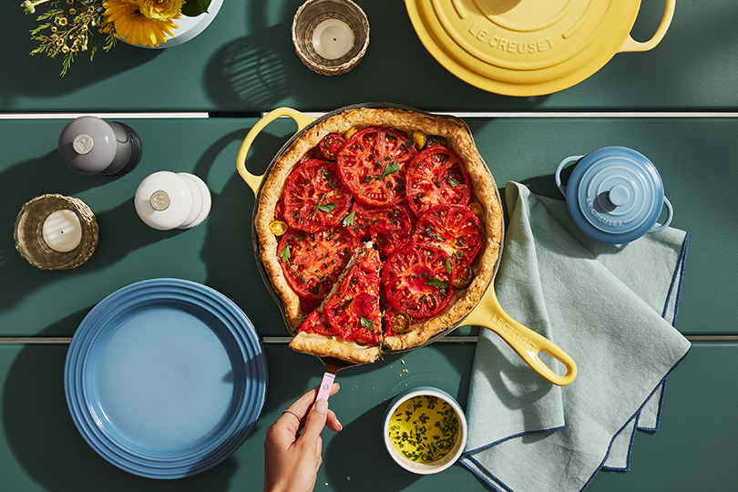 Tarte aux tomates et aux herbes fra&icirc;ches & cro&ucirc;te au parmesan