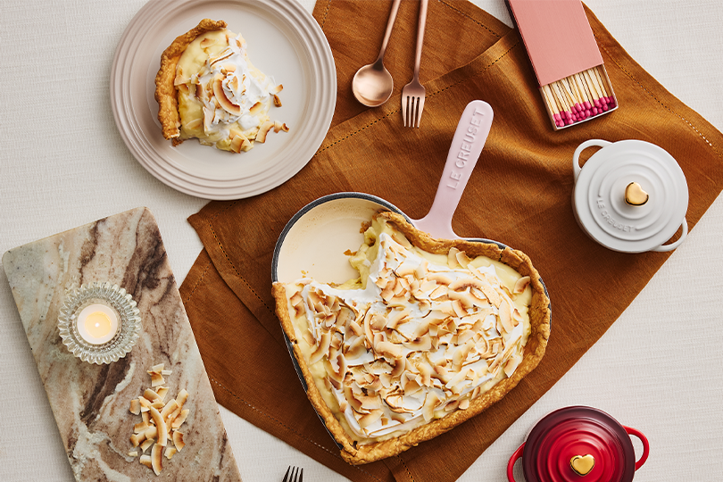 Heart Skillet Coconut Cream Pie