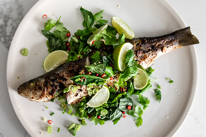 Spicy Whole Roasted Fish with Lemongrass and Ginger