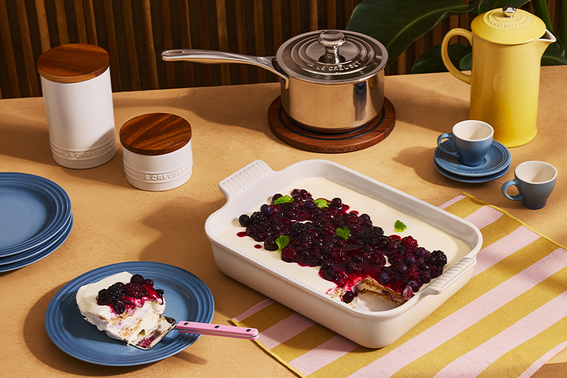 G&acirc;teau sans cuisson au fromage & aux bleuets (Icebox cake)